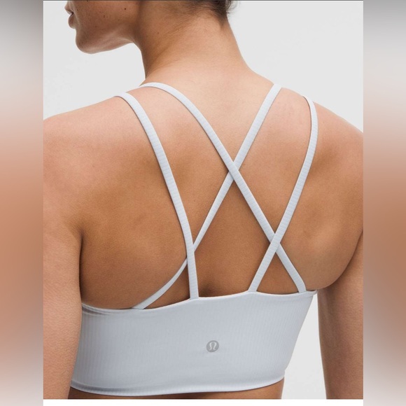🍋 Lululemon Like a Cloud Ribbed Longline Bra B/C Cup - Starch Blue - Sz 10 (?) - Picture 1 of 11